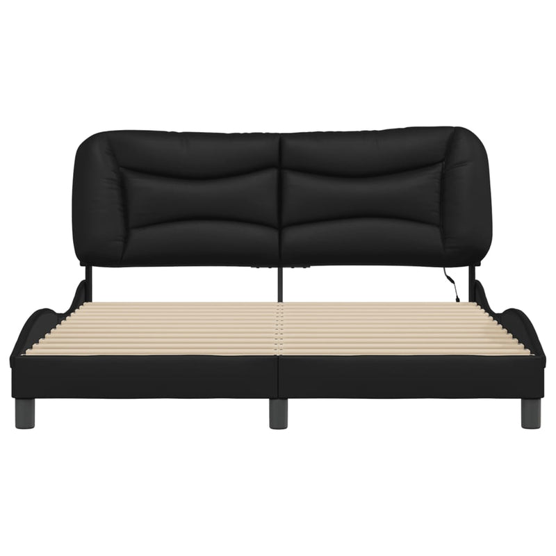 Bed Frame with LED without Mattress Black 152x203 cm Queen Payday Deals