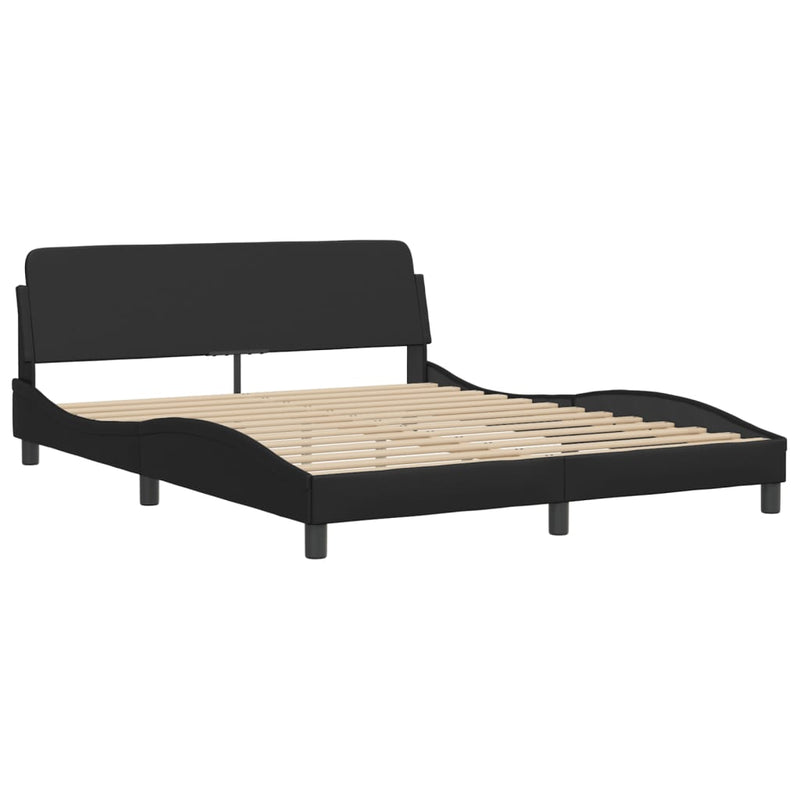 Bed Frame with LED without Mattress Black 152x203 cm Queen Payday Deals