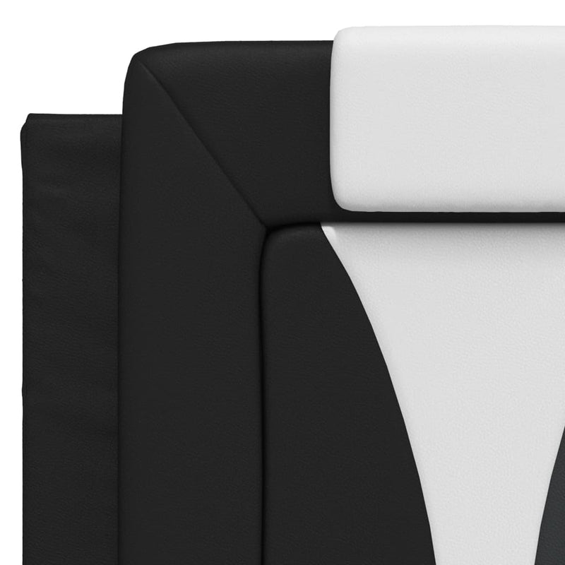 Bed Frame with LED without Mattress Black and White 137x187 cm Double Payday Deals