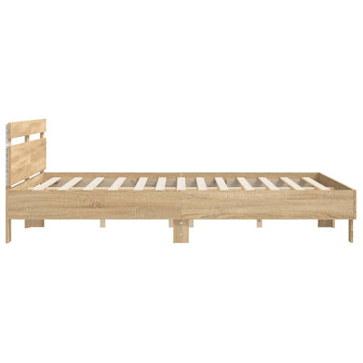 Bed Frame with LED without Mattress Sonoma Oak 183x203 cm King Payday Deals