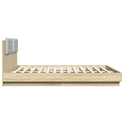 Bed Frame with LED without Mattress Sonoma Oak 183x203 cm King Payday Deals