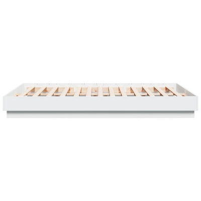 Bed Frame with LED without Mattress White 150x200 cm Payday Deals
