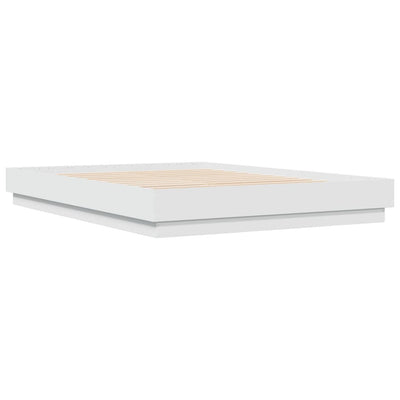 Bed Frame with LED without Mattress White 150x200 cm Payday Deals