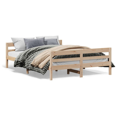 Bed Frame without Mattress 137x187 cm Double Solid Wood Pine Payday Deals