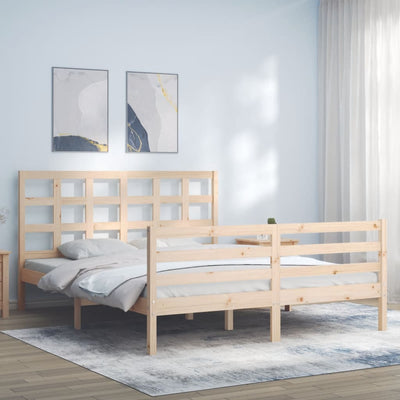 Bed Frame without Mattress 150x200 cm Solid Wood Payday Deals