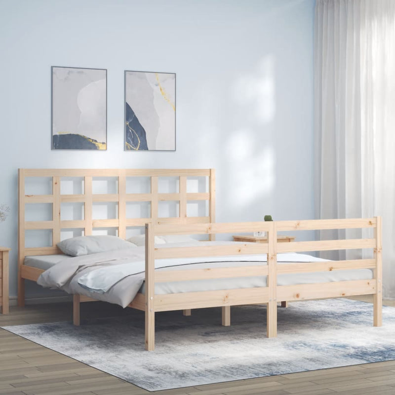 Bed Frame without Mattress 150x200 cm Solid Wood Payday Deals