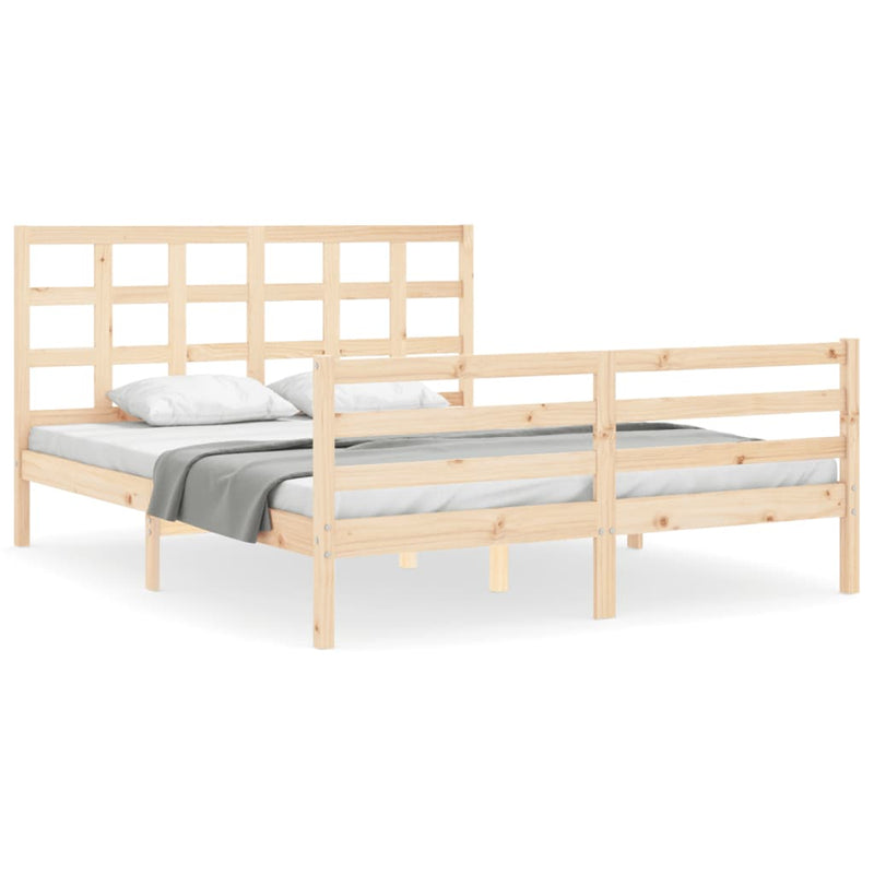 Bed Frame without Mattress 150x200 cm Solid Wood Payday Deals