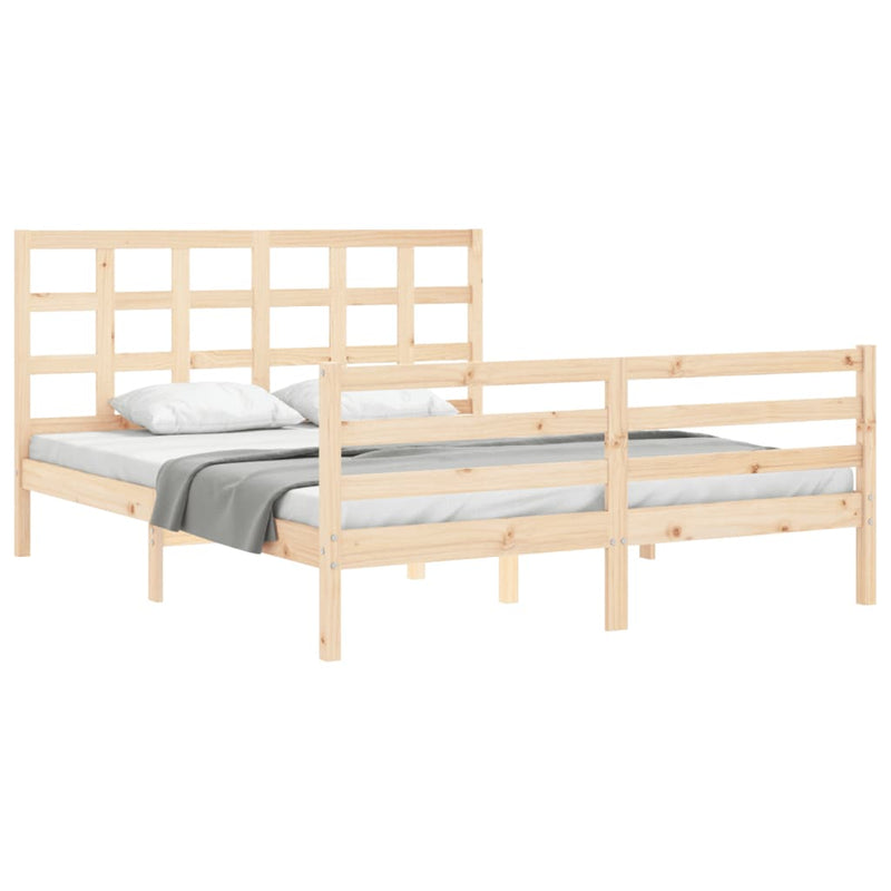 Bed Frame without Mattress 150x200 cm Solid Wood Payday Deals