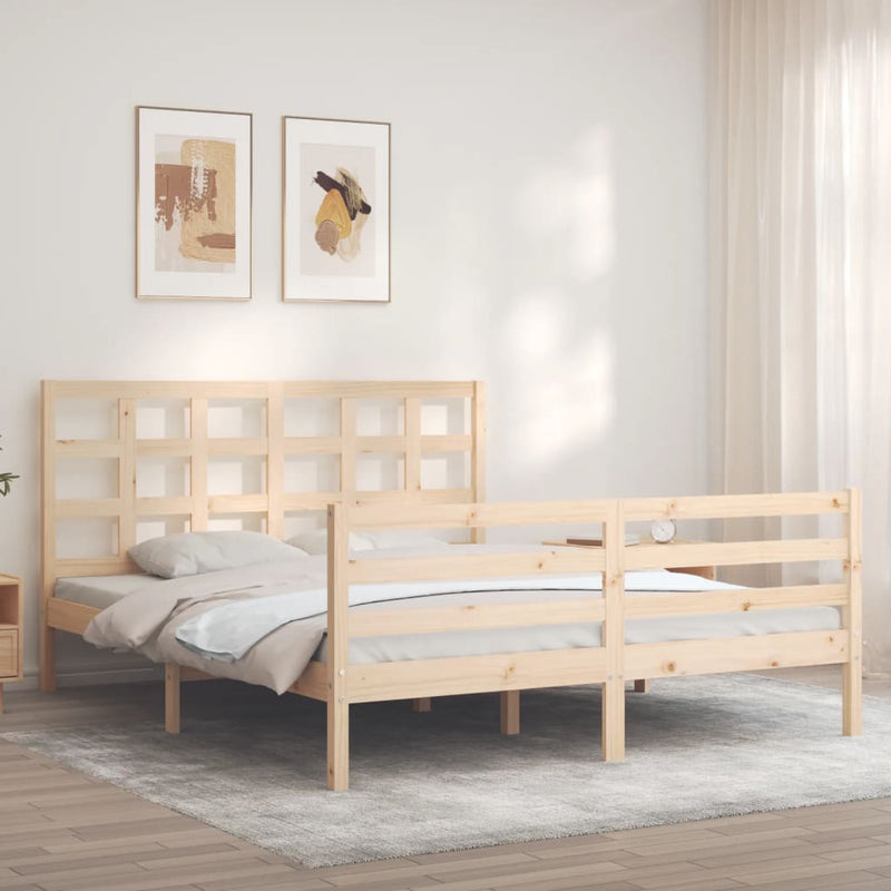 Bed Frame without Mattress 150x200 cm Solid Wood Payday Deals