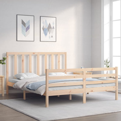 Bed Frame without Mattress 150x200 cm Solid Wood Pine