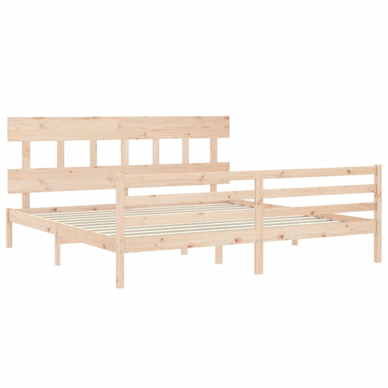 Bed Frame without Mattress 183x203 cm King Solid Wood Payday Deals