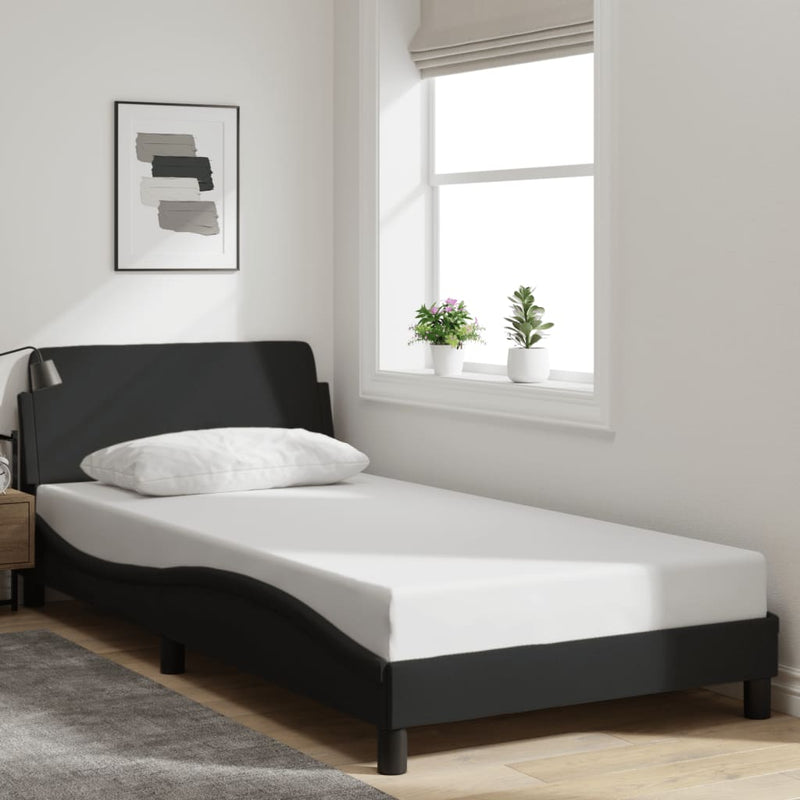 Bed Frame without Mattress Black 107x203 cm King Single Fabric Payday Deals