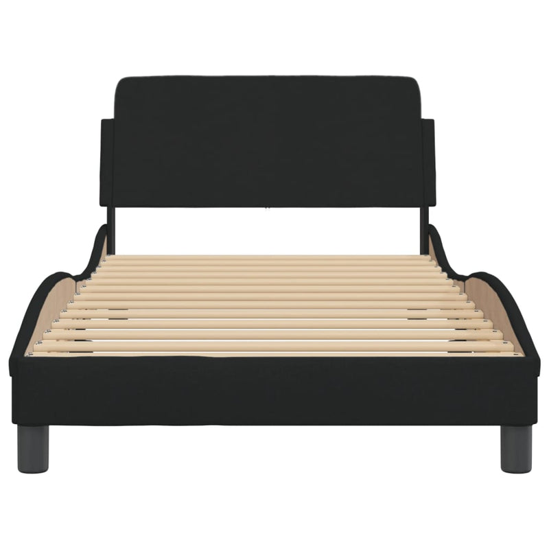 Bed Frame without Mattress Black 107x203 cm King Single Fabric Payday Deals