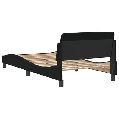 Bed Frame without Mattress Black 107x203 cm King Single Fabric Payday Deals