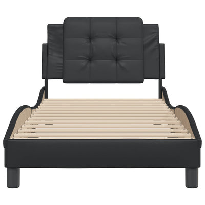 Bed Frame without Mattress Black 107x203 cm King Single Faux Leather Payday Deals