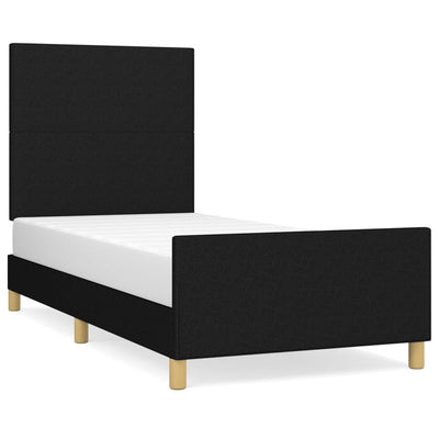 Bed Frame without Mattress Black 107x203 cm King Single Size Fabric Payday Deals