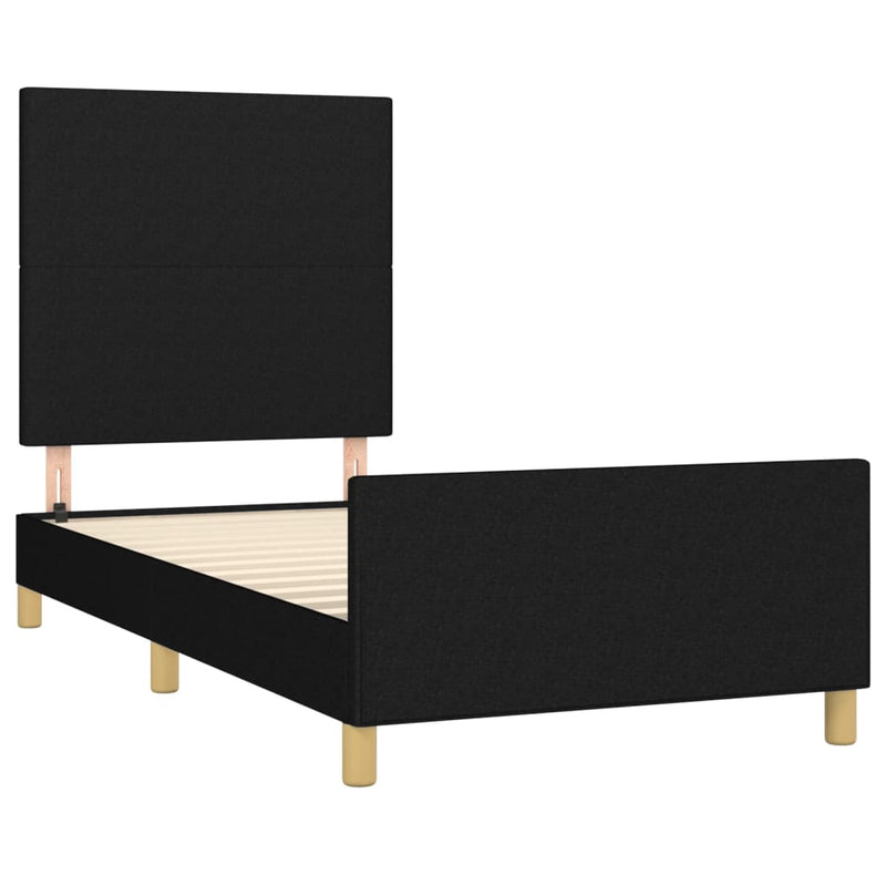 Bed Frame without Mattress Black 107x203 cm King Single Size Fabric Payday Deals