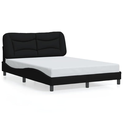 Bed Frame without Mattress Black 137x187 cm Double Fabric Payday Deals