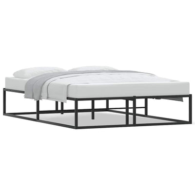 Bed Frame without Mattress Black 137x187 cm Double Metal Payday Deals