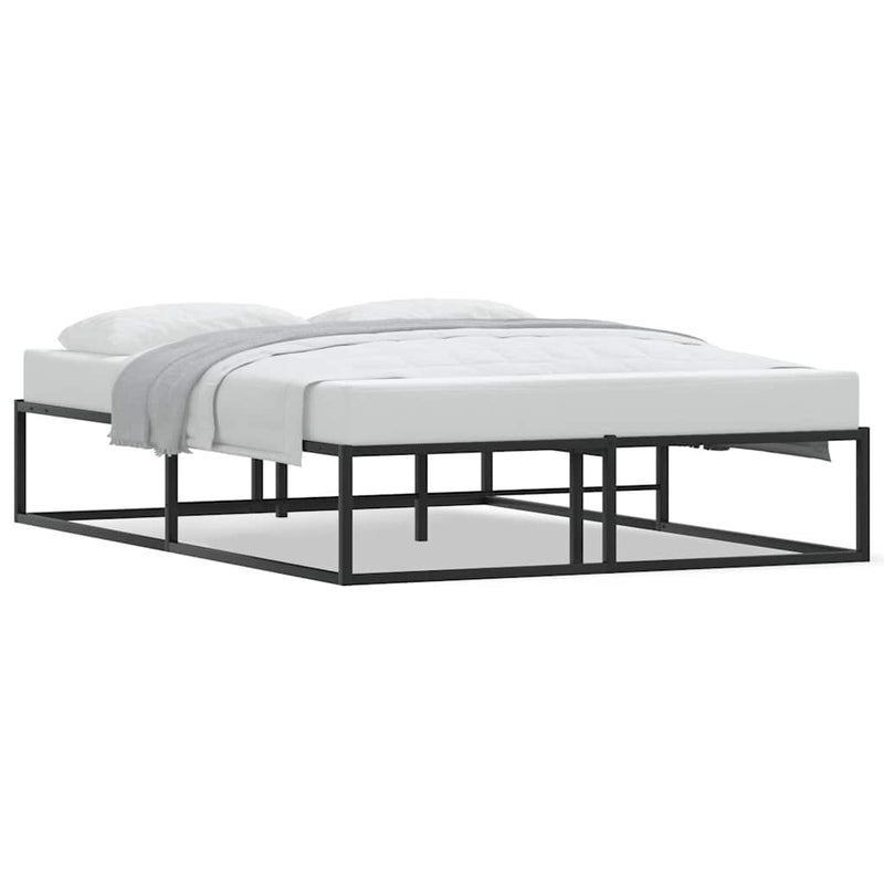 Bed Frame without Mattress Black 137x187 cm Double Metal Payday Deals