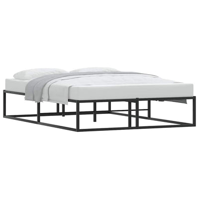 Bed Frame without Mattress Black 137x187 cm Double Metal Payday Deals