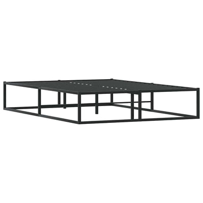 Bed Frame without Mattress Black 137x187 cm Double Metal Payday Deals