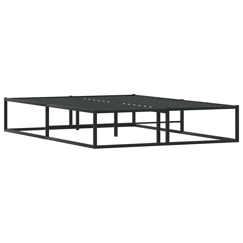 Bed Frame without Mattress Black 137x187 cm Double Metal Payday Deals