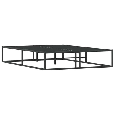 Bed Frame without Mattress Black 137x187 cm Double Metal Payday Deals