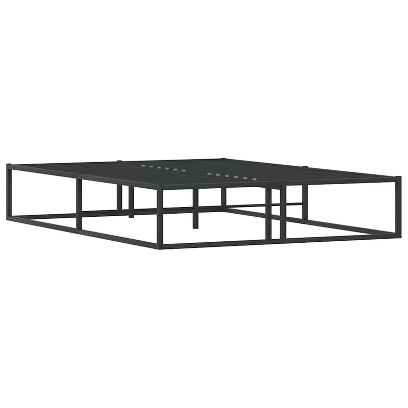 Bed Frame without Mattress Black 137x187 cm Double Metal Payday Deals