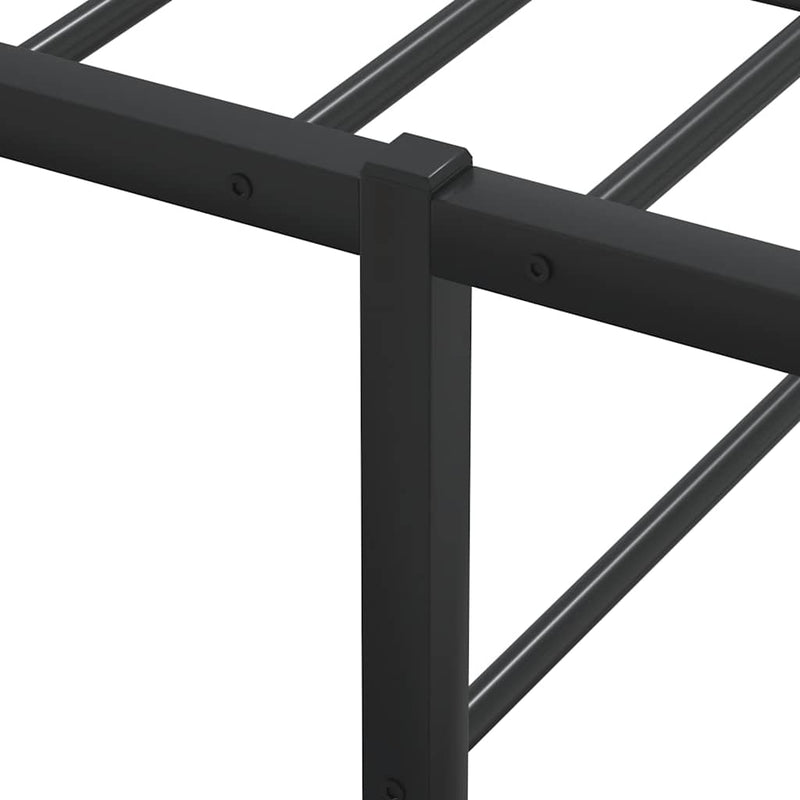 Bed Frame without Mattress Black 137x187 cm Double Metal Payday Deals