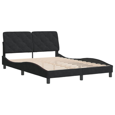 Bed Frame without Mattress Black 137x187 cm Double Velvet Payday Deals