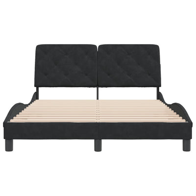 Bed Frame without Mattress Black 137x187 cm Double Velvet Payday Deals