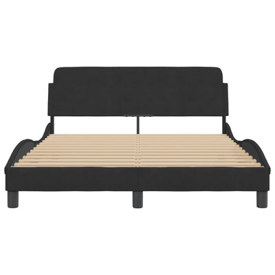 Bed Frame without Mattress Black 137x187 cm Double Velvet Payday Deals