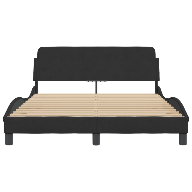 Bed Frame without Mattress Black 137x187 cm Double Velvet Payday Deals