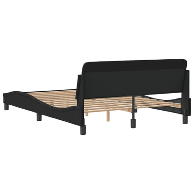 Bed Frame without Mattress Black 137x187 cm Double Velvet Payday Deals