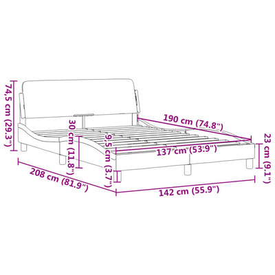 Bed Frame without Mattress Black 137x187 cm Double Velvet Payday Deals