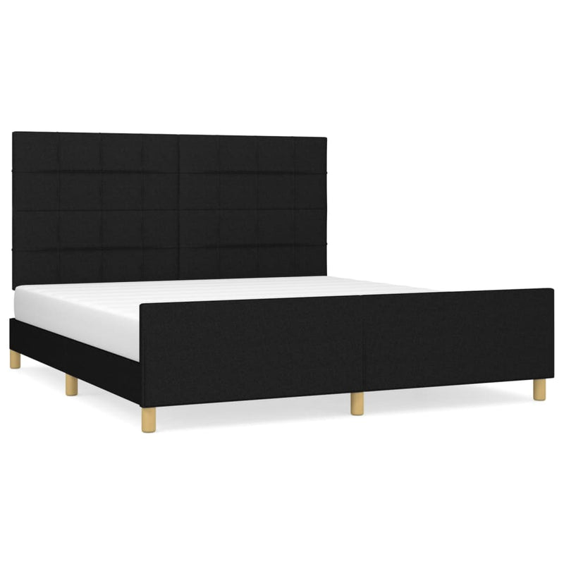 Bed Frame without Mattress Black 152x203 cm Queen Fabric Payday Deals