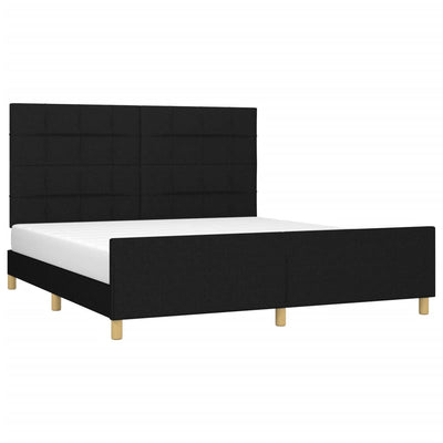 Bed Frame without Mattress Black 152x203 cm Queen Fabric Payday Deals