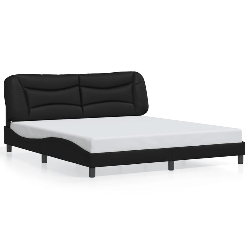 Bed Frame without Mattress Black 183x203 cm King Faux Leather Payday Deals