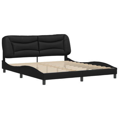 Bed Frame without Mattress Black 183x203 cm King Faux Leather Payday Deals