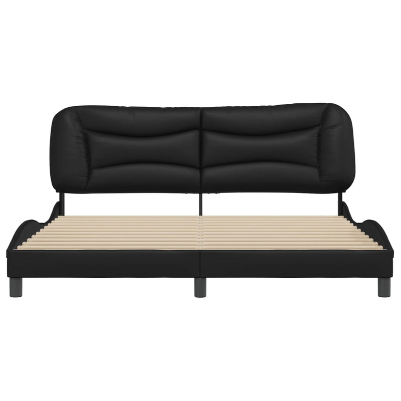 Bed Frame without Mattress Black 183x203 cm King Faux Leather Payday Deals