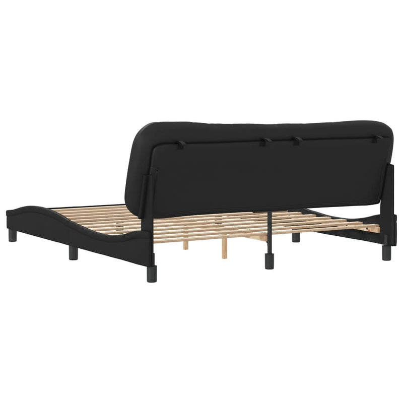 Bed Frame without Mattress Black 183x203 cm King Faux Leather Payday Deals