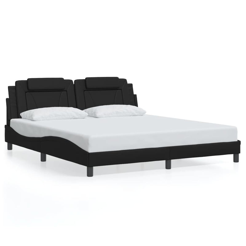 Bed Frame without Mattress Black 183x203 cm King Faux Leather Payday Deals
