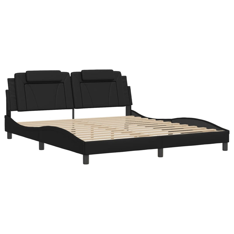 Bed Frame without Mattress Black 183x203 cm King Faux Leather Payday Deals