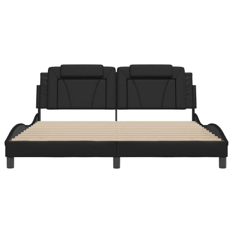 Bed Frame without Mattress Black 183x203 cm King Faux Leather Payday Deals