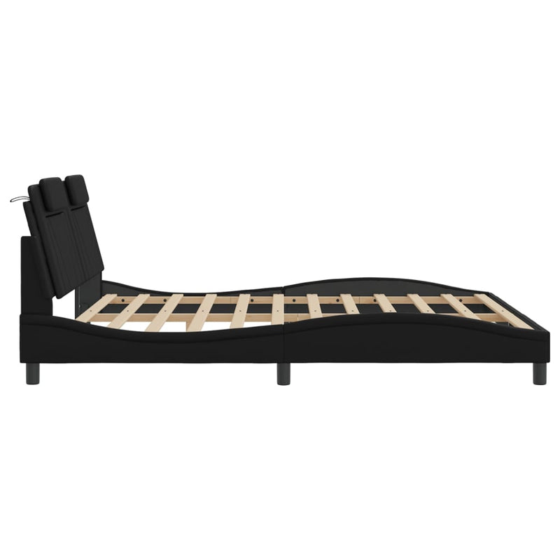 Bed Frame without Mattress Black 183x203 cm King Faux Leather Payday Deals