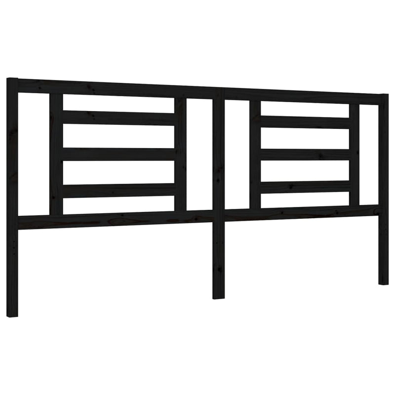 Bed Frame without Mattress Black 183x203 cm King Solid Wood Pine Payday Deals
