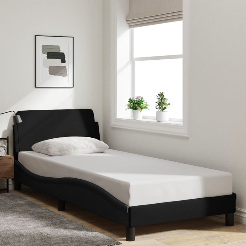 Bed Frame without Mattress Black 90x190 cm Fabric Payday Deals