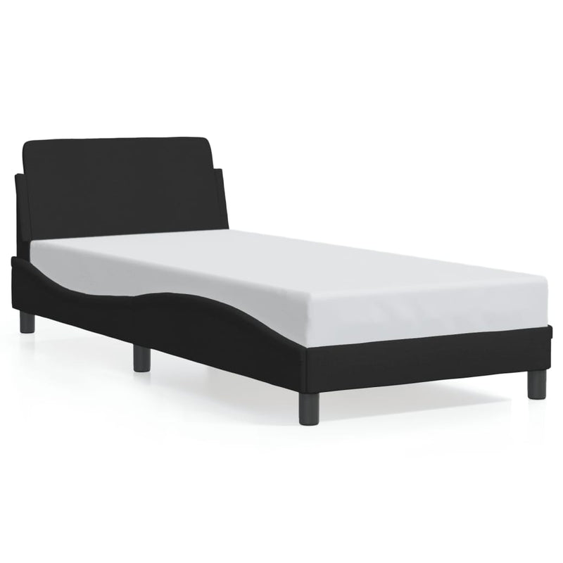 Bed Frame without Mattress Black 90x190 cm Fabric Payday Deals