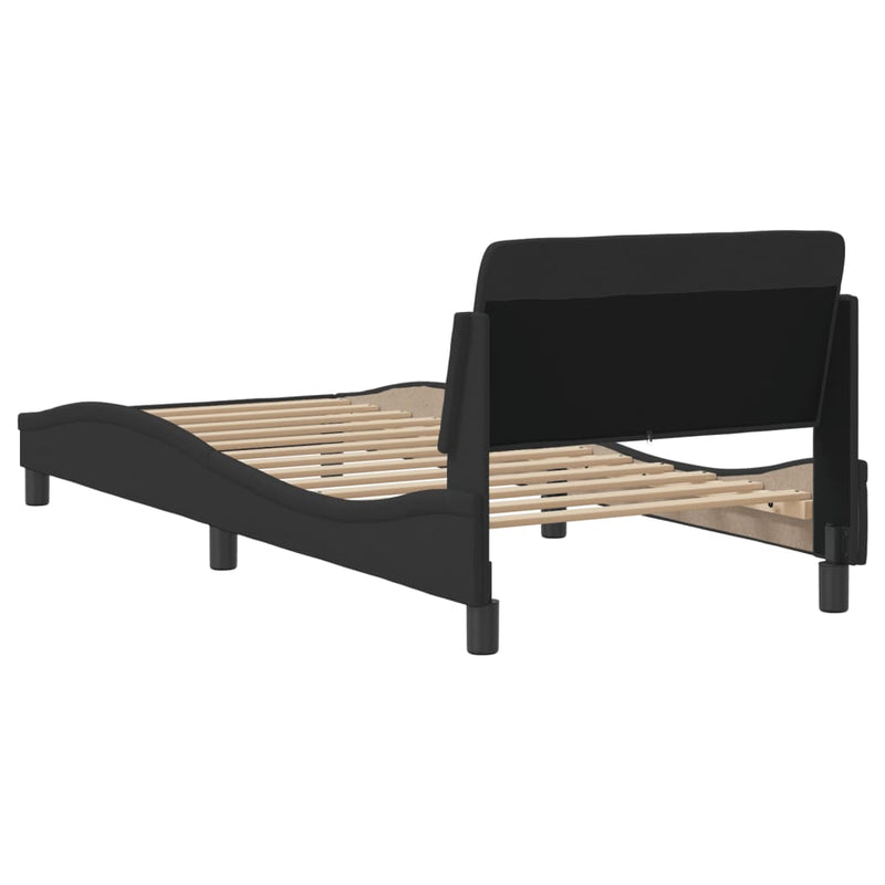 Bed Frame without Mattress Black 90x190 cm Fabric Payday Deals